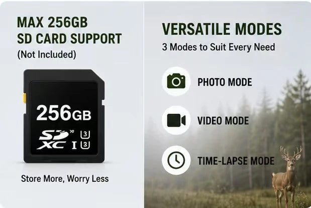 Câmara de Trilha Vigilância Armadilha Fotográfica 4K Ultra HD Suntekcam HC-600A — 50MP, Disparo 0.2s e Visão Noturna Invisível