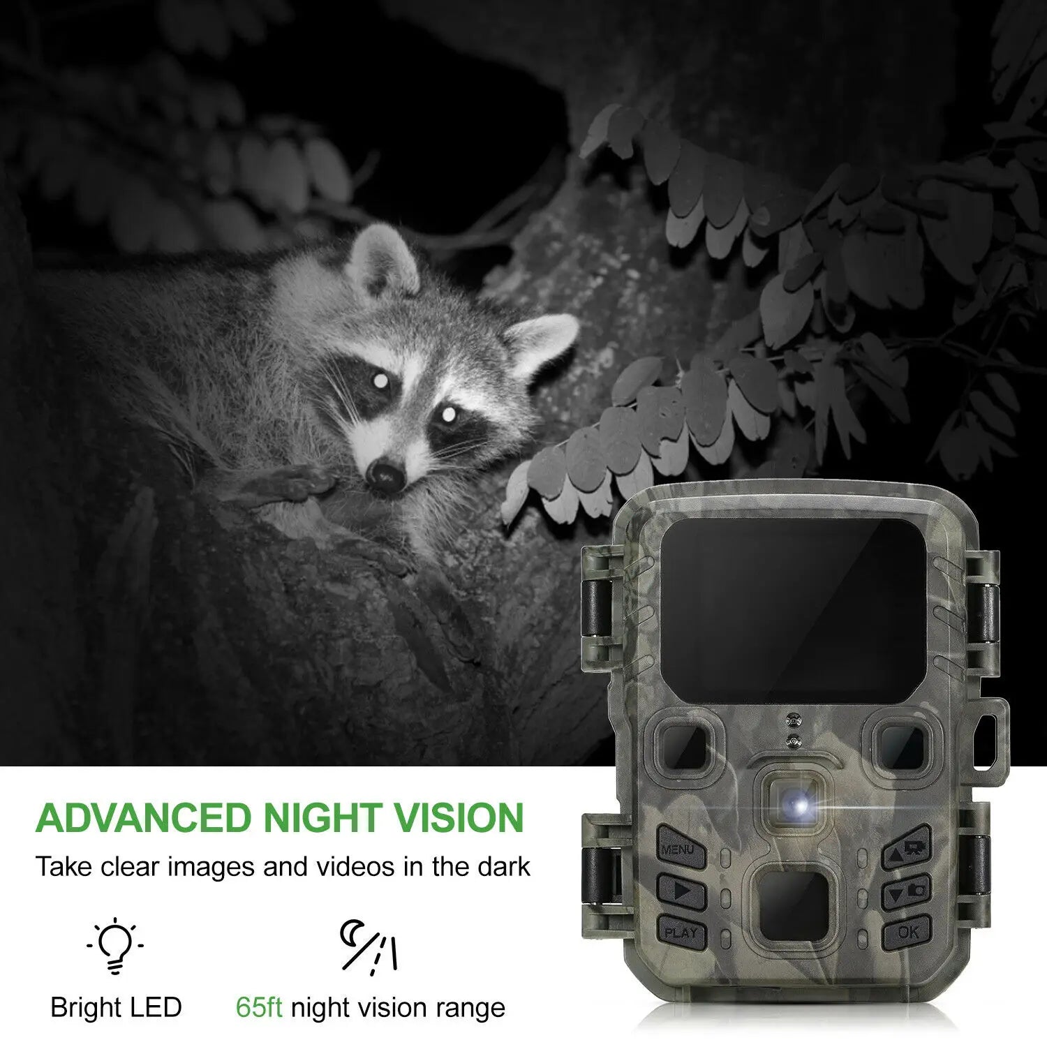 Câmara de trilha  Mini301 — 20MP / 1080P Full HD - observação de Animais -  Vigilância - Visão Noturna -  Armadilha Fotográfica